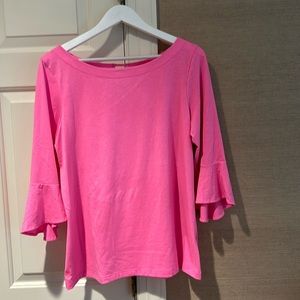 Lilly Pulitzer pink top with bell sleeve